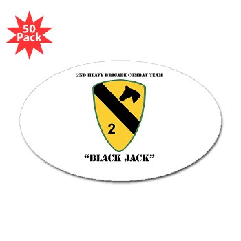 2BCT - M01 - 01 - DUI - 2nd Heavy BCT - Black Jack with text - Sticker (Oval 50 pk)