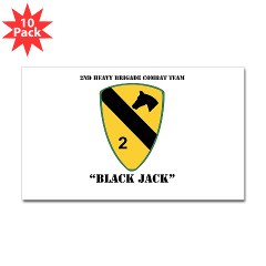 2BCT - M01 - 01 - DUI - 2nd Heavy BCT - Black Jack with text - Sticker (Rectangle 10 pk)