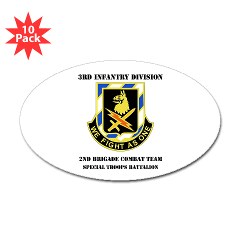 2BCTS2BCTSTB - M01 - 01 - DUI - 2nd BCT - Special Troops Bn with Text - Sticker (Oval 10 pk)