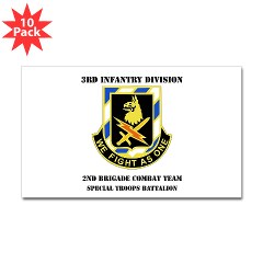 2BCTS2BCTSTB - M01 - 01 - DUI - 2nd BCT - Special Troops Bn with Text - Sticker (Rectangle 10 pk)