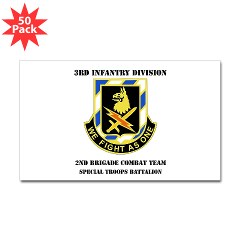 2BCTS2BCTSTB - M01 - 01 - DUI - 2nd BCT - Special Troops Bn with Text - Sticker (Rectangle 50 pk)