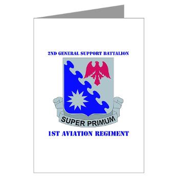 2BGS1AR - M01 - 02 - DUI - 2nd GS Bn - 1st Aviation Regiment with Text Greeting Cards (Pk of 10)