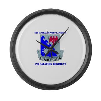 2BGS1AR - M01 - 03 - DUI - 2nd GS Bn - 1st Aviation Regiment with Text Large Wall Clock