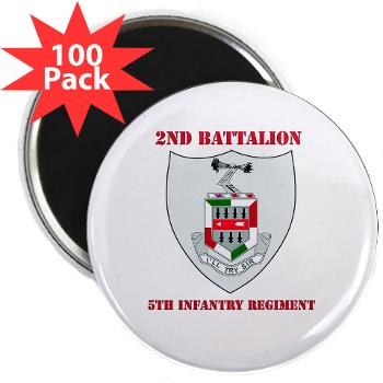 2BN5IR - M01 - 01 - DUI - 2nd Bn - 5th Infantry Regt with Text - 2.25" Magnet (100 pack)