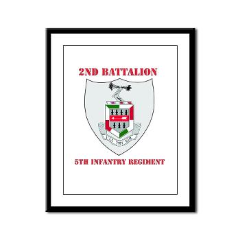 2BN5IR - M01 - 02 - DUI - 2nd Bn - 5th Infantry Regt with Text - Framed Panel Print