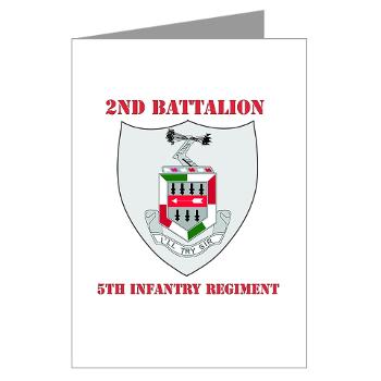 2BN5IR - M01 - 02 - DUI - 2nd Bn - 5th Infantry Regt with Text - Greeting Cards (Pk of 10)