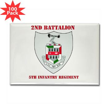 2BN5IR - M01 - 01 - DUI - 2nd Bn - 5th Infantry Regt with Text - Rectangle Magnet (100 pack) - Click Image to Close