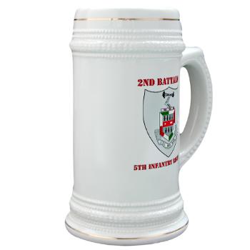 2BN5IR - M01 - 03 - DUI - 2nd Bn - 5th Infantry Regt with Text - Stein - Click Image to Close