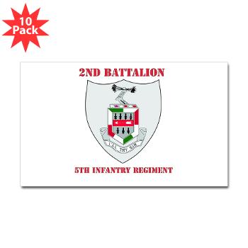 2BN5IR - M01 - 01 - DUI - 2nd Bn - 5th Infantry Regt with Text - Sticker (Rectangle 10 pk) - Click Image to Close