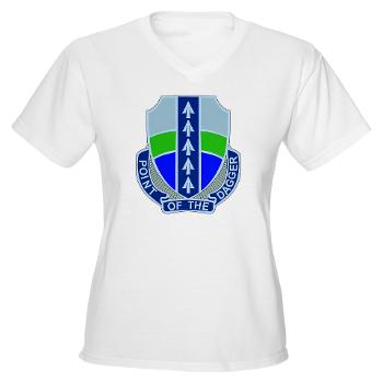 2BRCTSTB - A01 - 04 - DUI - 2nd BCT - Special Troops Bn - Women's V-Neck T-Shirt - Click Image to Close