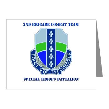 2BRCTSTB - M01 - 02 - DUI - 2nd BCT - Special Troops Bn with Text - Note Cards (Pk of 20) - Click Image to Close