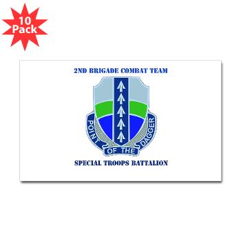 2BRCTSTB - M01 - 01 - DUI - 2nd BCT - Special Troops Bn with Text - Sticker (Rectangle 10 pk)