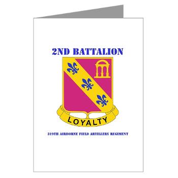 2Bn319AFAR - M01 - 02 - DUI - 2nd Bn - 319th Airborne FA Regt with Text - Greeting Cards (Pk of 10)