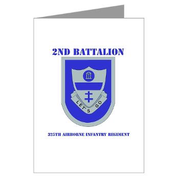 2Bn325AIR - M01 - 02 - DUI - 2nd Bn - 325th Airborne Infantry Regt with Text - Greeting Cards (Pk of 10)
