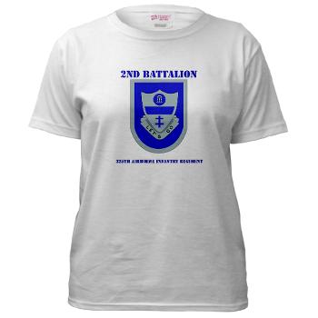 2Bn325AIR - A01 - 04 - DUI - 2nd Bn - 325th Airborne Infantry Regt with Text - Women's T-Shirt