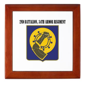 2Bn34AR - M01 - 03 - 2nd Battalion, 34th Armor Regiment with Text - Keepsake Box - Click Image to Close