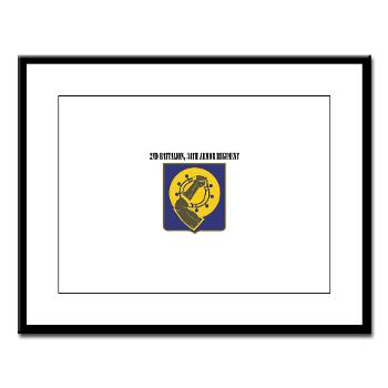 2Bn34AR - M01 - 02 - 2nd Battalion, 34th Armor Regiment with Text - Large Framed Print
