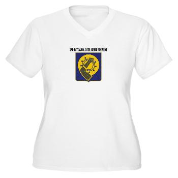 2Bn34AR - A01 - 04 - 2nd Battalion, 34th Armor Regiment with Text - Women's V-Neck T-Shirt