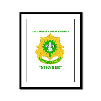 2CR - M01 - 02 - DUI - 2nd Armored Cavalry Regiment (Stryker) with Text Framed Panel Print