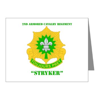 2CR - M01 - 02 - DUI - 2nd Armored Cavalry Regiment (Stryker) with Text Note Cards (Pk of 20)