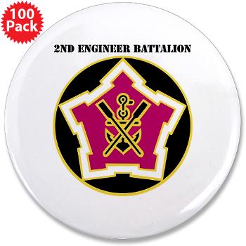 2EB - M01 - 01 - DUI - 2nd Engineer Battalion with Text 3.5" Button (100 pack)
