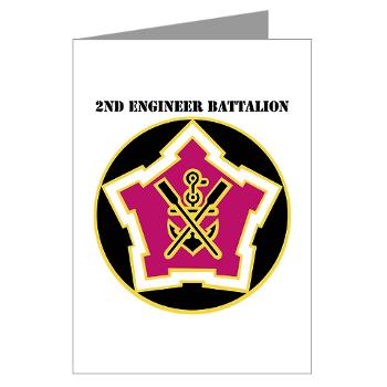 2EB - M01 - 02 - DUI - 2nd Engineer Battalion with Text Greeting Cards (Pk of 10)