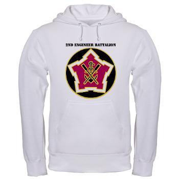 2EB - A01 - 03 - DUI - 2nd Engineer Battalion with Text Hooded Sweatshirt