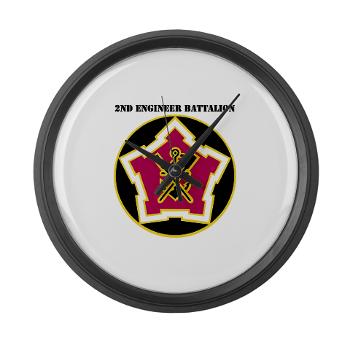 2EB - M01 - 03 - DUI - 2nd Engineer Battalion with Text Large Wall Clock