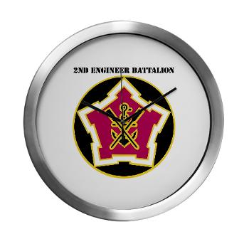 2EB - M01 - 03 - DUI - 2nd Engineer Battalion with Text Modern Wall Clock