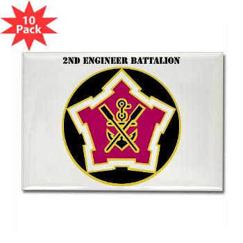 2EB - M01 - 01 - DUI - 2nd Engineer Battalion with Text Rectangle Magnet (10 pack)