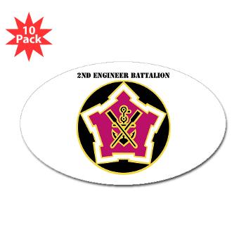 2EB - M01 - 01 - DUI - 2nd Engineer Battalion with Text Sticker (Oval 10 pk) - Click Image to Close