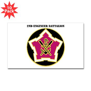 2EB - M01 - 01 - DUI - 2nd Engineer Battalion with Text Sticker (Rectangle 10 pk)