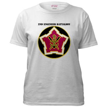 2EB - A01 - 04 - DUI - 2nd Engineer Battalion with Text Women's T-Shirt - Click Image to Close