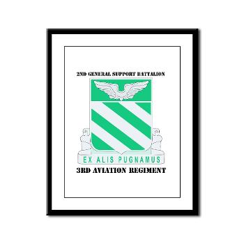 2GSB3AR - M01 - 02 - DUI - 2nd GS Battalion - 3rd Aviation Regt with Text - Framed Panel Print