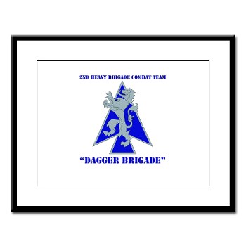 2HBCTDB - M01 - 02 - DUI - 2nd HBCT - Dagger Brigade with text Large Framed Print - Click Image to Close