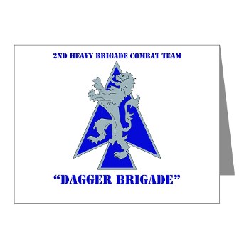 2HBCTDB - M01 - 02 - DUI - 2nd HBCT - Dagger Brigade with text Note Cards (Pk of 20) - Click Image to Close