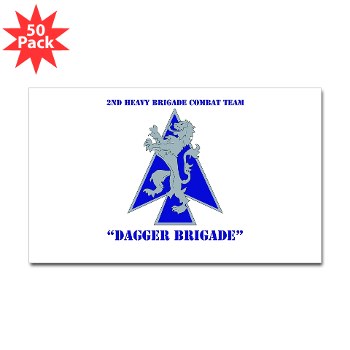 2HBCTDB - M01 - 01 - DUI - 2nd HBCT - Dagger Brigade with text Sticker (Rectangle 50 pk) - Click Image to Close
