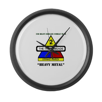 2BCTHM - M01 - 03 - DUI - 2nd BCT Heavy Metal with Text Large Wall Clock - Click Image to Close