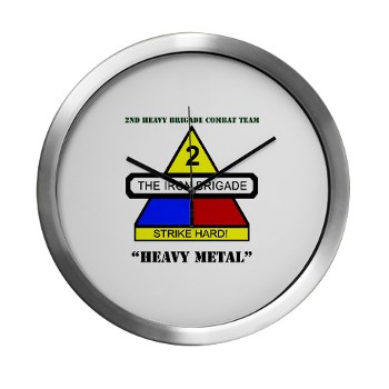 2BCTHM - M01 - 03 - DUI - 2nd BCT Heavy Metal with Text Modern Wall Clock