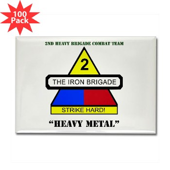 2BCTHM - M01 - 01 - DUI - 2nd BCT Heavy Metal with Text Rectangle Magnet (100 pack)