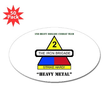 2BCTHM - M01 - 01 - DUI - 2nd BCT Heavy Metal with Text Sticker (Oval 50 pk)