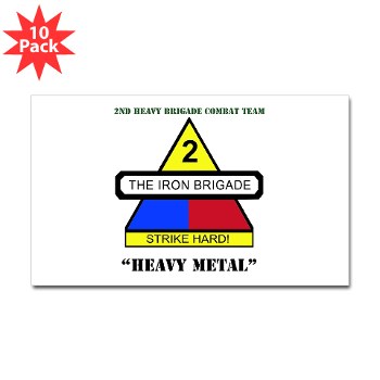 2BCTHM - M01 - 01 - DUI - 2nd BCT Heavy Metal with Text Sticker (Rectangle 10 pk)