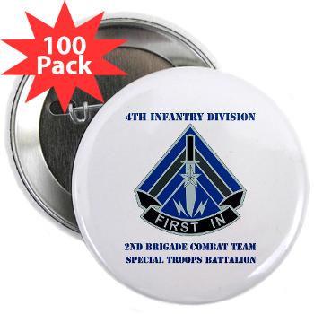 2HBCTSTB - M01 - 01 - DUI - 2nd BCT - Special Troops Bn with Text - 2.25" Button (100 pack)