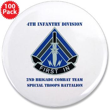 2HBCTSTB - M01 - 01 - DUI - 2nd BCT - Special Troops Bn with Text - 3.5" Button (100 pack)