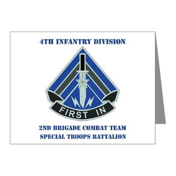 2HBCTSTB - M01 - 02 - DUI - 2nd BCT - Special Troops Bn with Text - Note Cards (Pk of 20)