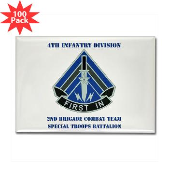 2HBCTSTB - M01 - 01 - DUI - 2nd BCT - Special Troops Bn with Text - Rectangle Magnet (100 pack) - Click Image to Close
