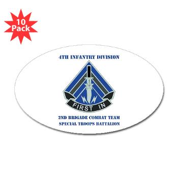 2HBCTSTB - M01 - 01 - DUI - 2nd BCT - Special Troops Bn with Text - Sticker (Oval 10 pk) - Click Image to Close