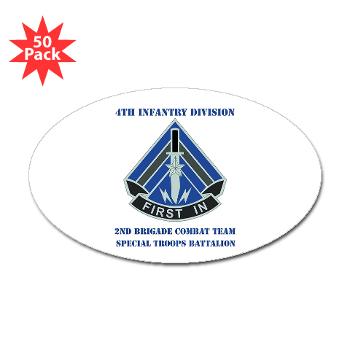 2HBCTSTB - M01 - 01 - DUI - 2nd BCT - Special Troops Bn with Text - Sticker (Oval 50 pk) - Click Image to Close