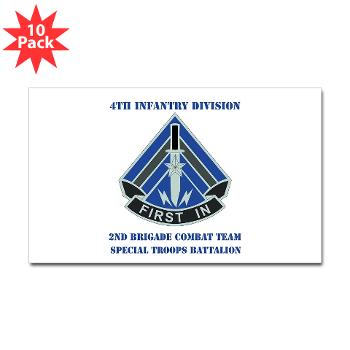 2HBCTSTB - M01 - 01 - DUI - 2nd BCT - Special Troops Bn with Text - Sticker (Rectangle 10 pk)