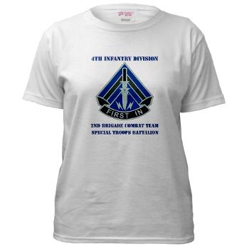 2HBCTSTB - A01 - 04 - DUI - 2nd BCT - Special Troops Bn with Text - Women's T-Shirt - Click Image to Close